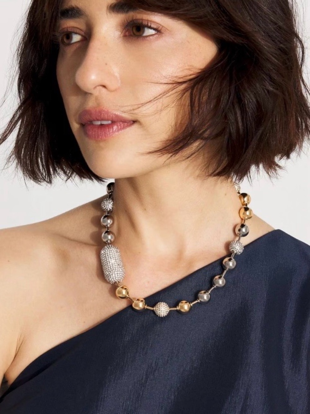 NWOT White House Black Market Mixed Metals and Pave  Necklace